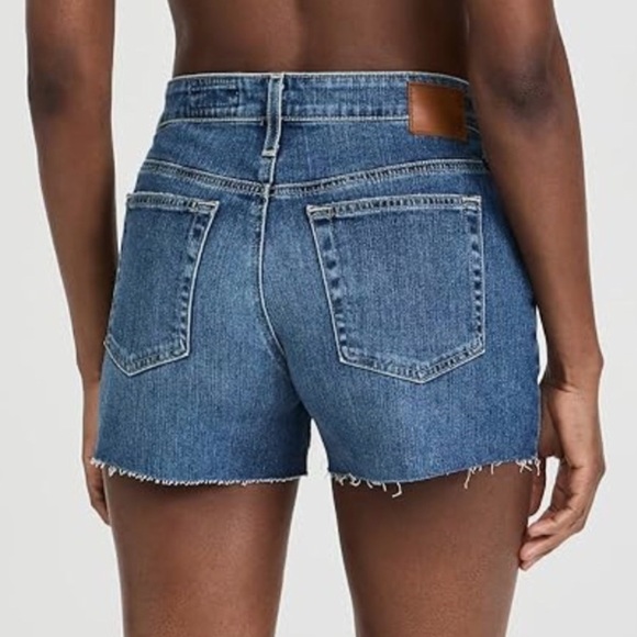 AG Denim Short Hailey Raw Edge Cut-Off Jean Short High Rise Ex-Boyfriend Size 25 - Picture 2 of 12